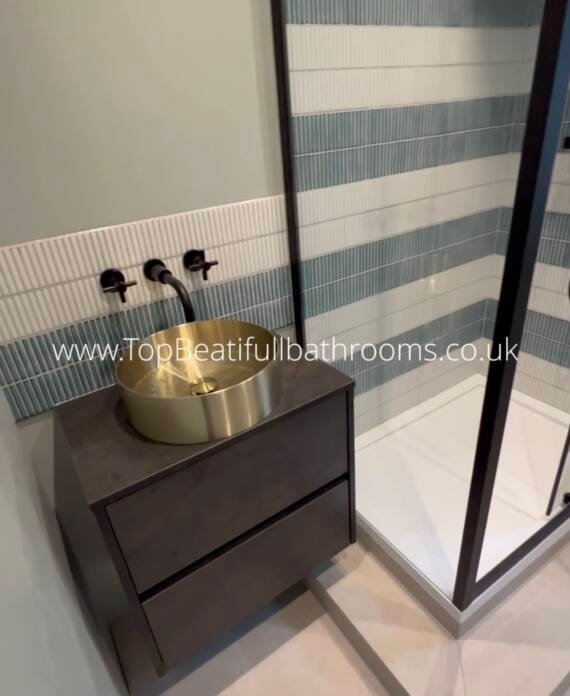 Elegant bathroom renovation Kensington premium lighting