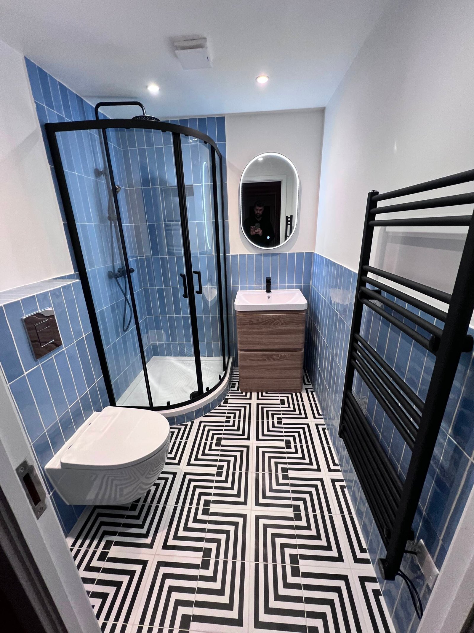 Luxury bathroom renovation Kensington bespoke tiling