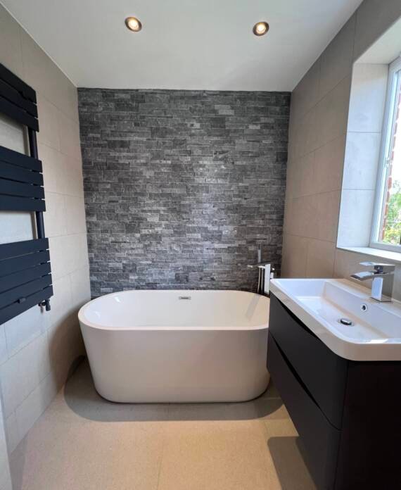 Bathroom renovation Chelsea freestanding bath installation